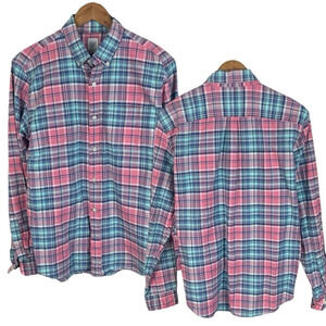 BF1205 Men’s Gap Jeans Brand Preppy Gingham Print Button Down Shirt M